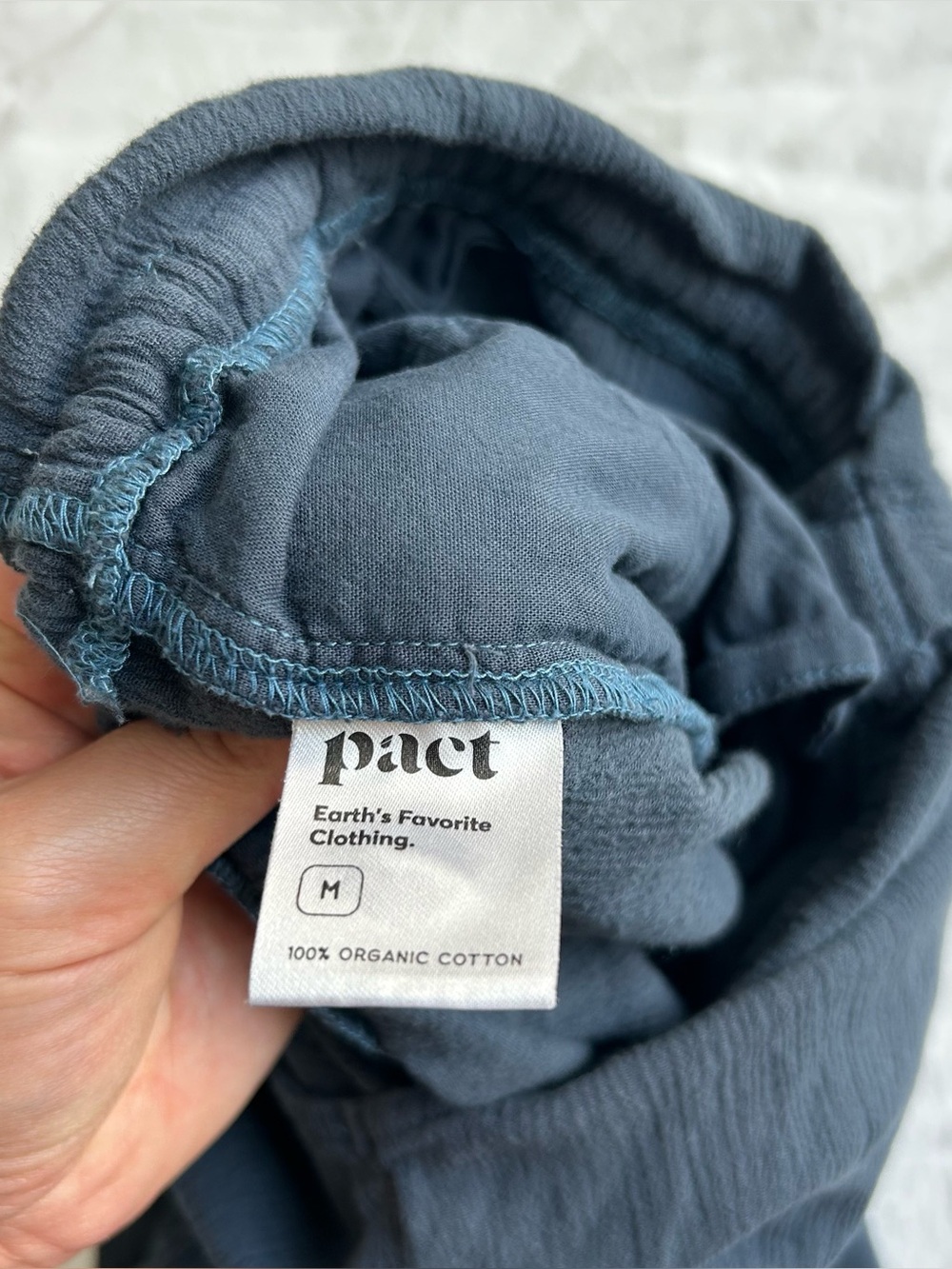 Pact 100% Organic Cotton Navy Drawstring Jumpsuit- M - Picture 7 of 8